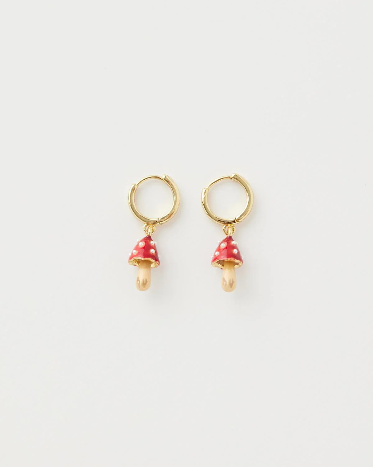 Enamel Mushroom Huggie Earrings | Fable England