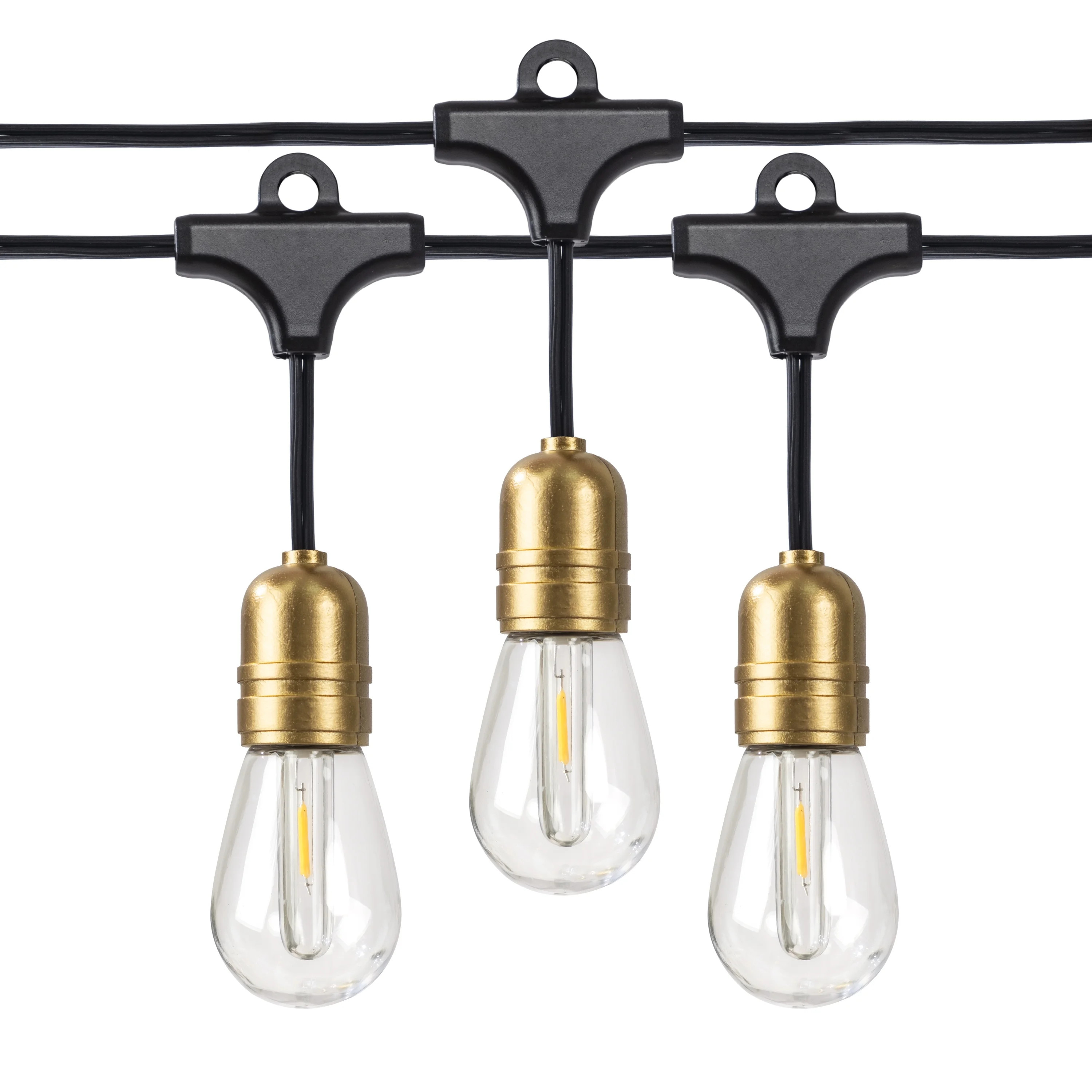Better Homes & Gardens 10-Light Plug-in Gold Edison Outdoor String Lights | Walmart (US)