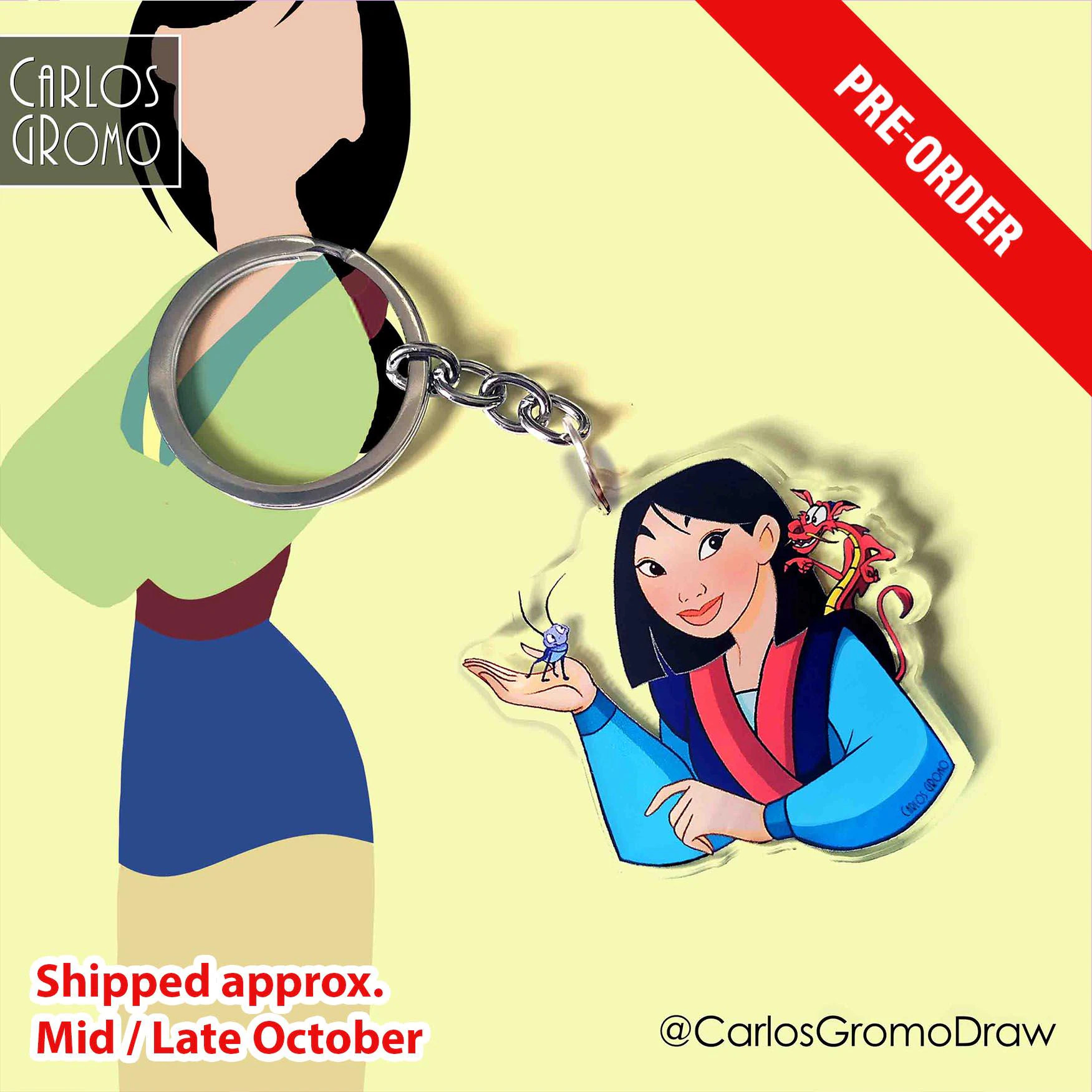 PREORDER - Mulan Disney - Disney Keychain (6 cm), Disney Mulan and Mushu accessory | Etsy (Global)