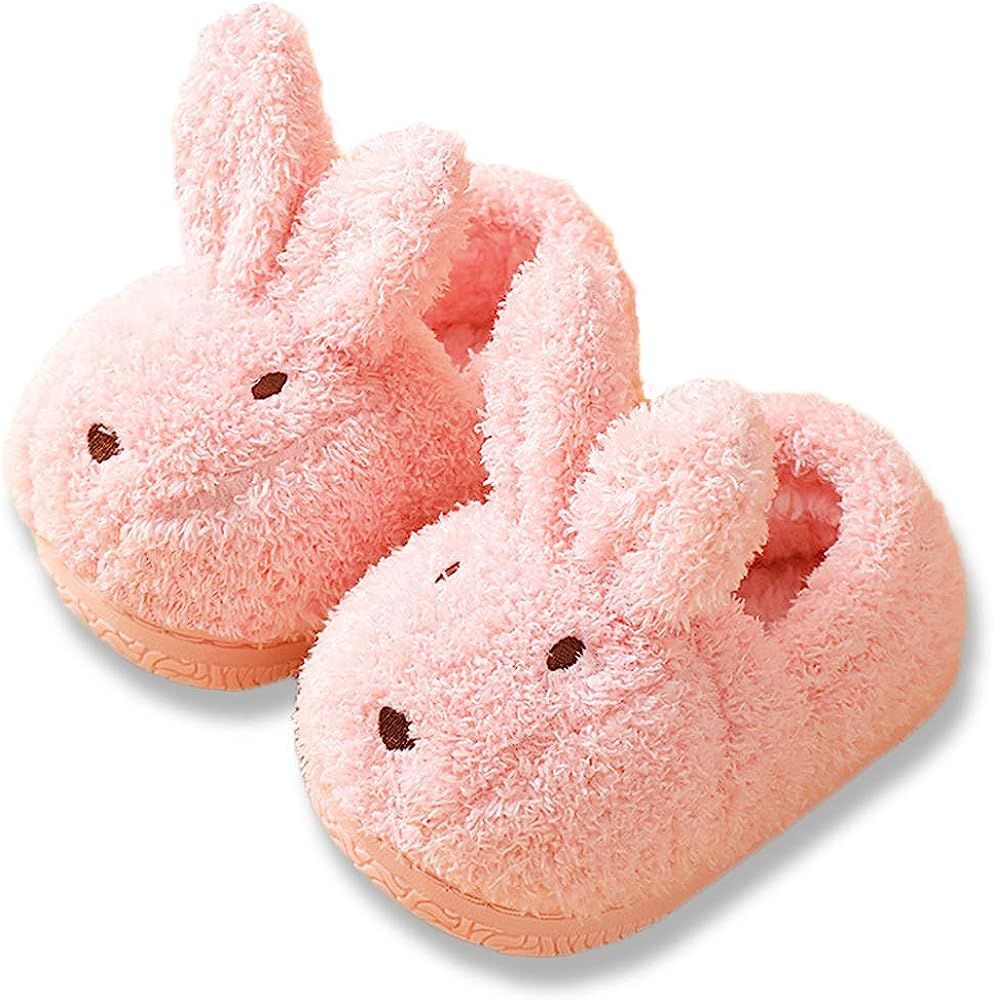 ZHENTAO Toddler Girls Slippers Boys Girls Fluffy Home Slippers Winter Warm Indoor Cute Bunny Shoes | Amazon (US)