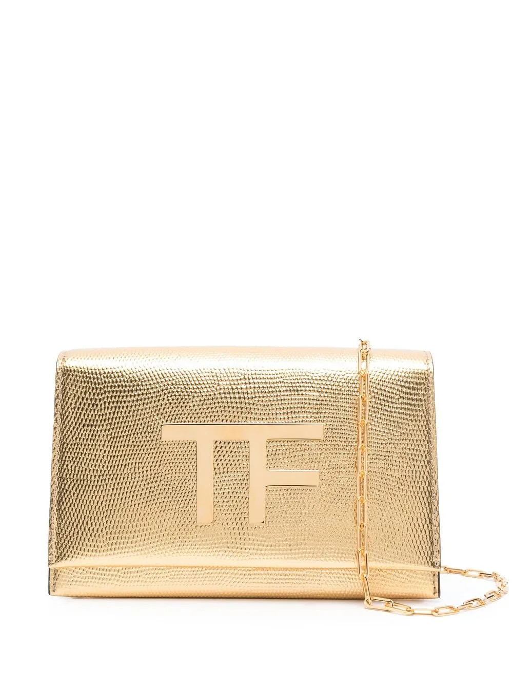 TOM FORD  logo-plaque Leather Clutch Bag - Farfetch | Farfetch Global