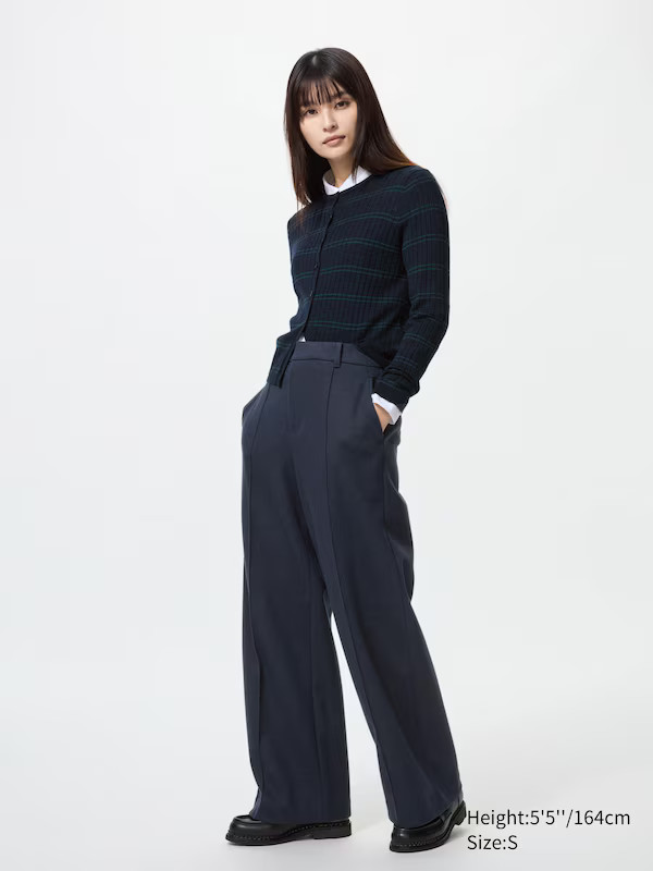 Brushed Jersey Wide Trousers | UNIQLO (UK)