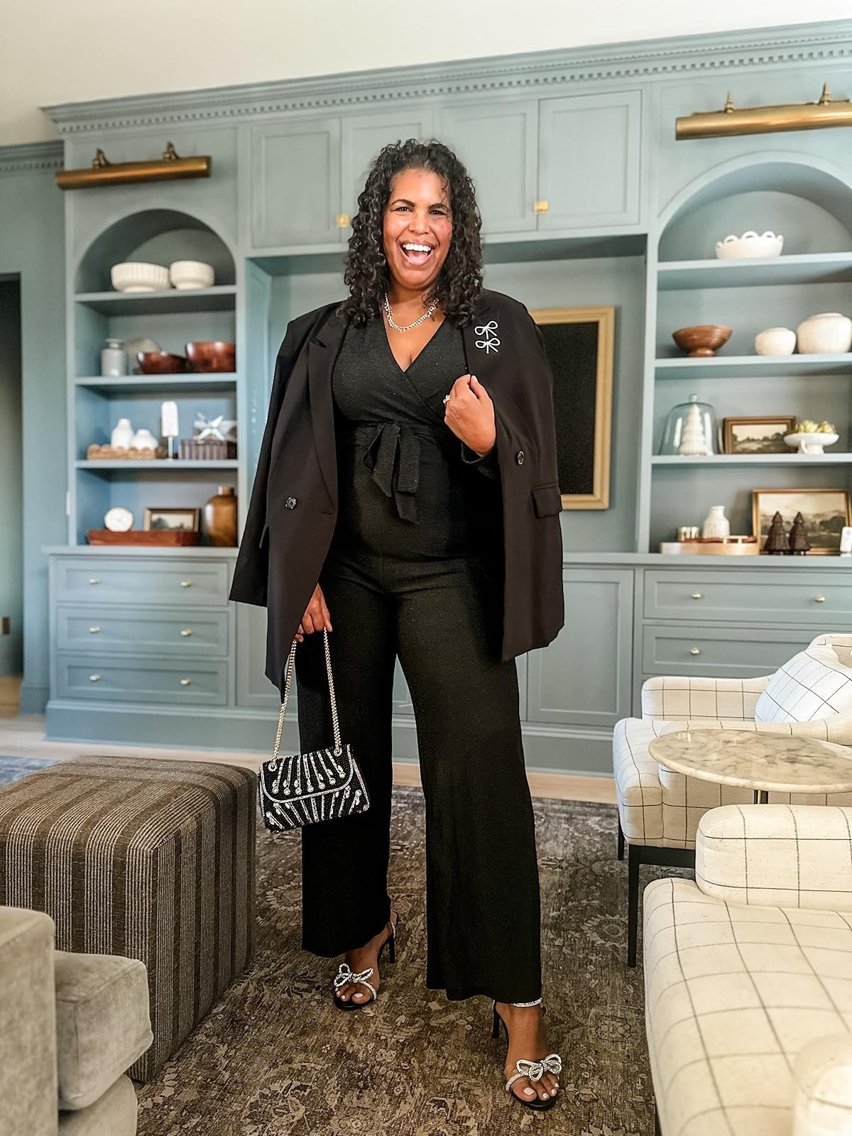 Dress up in style for NYE! From dazzling accessories to shimmery heels, I've got you covered. I’m wearing size xxl in jumpsuit and size 2x in blazer

#LTKHoliday #LTKPlusSize #LTKMidsize