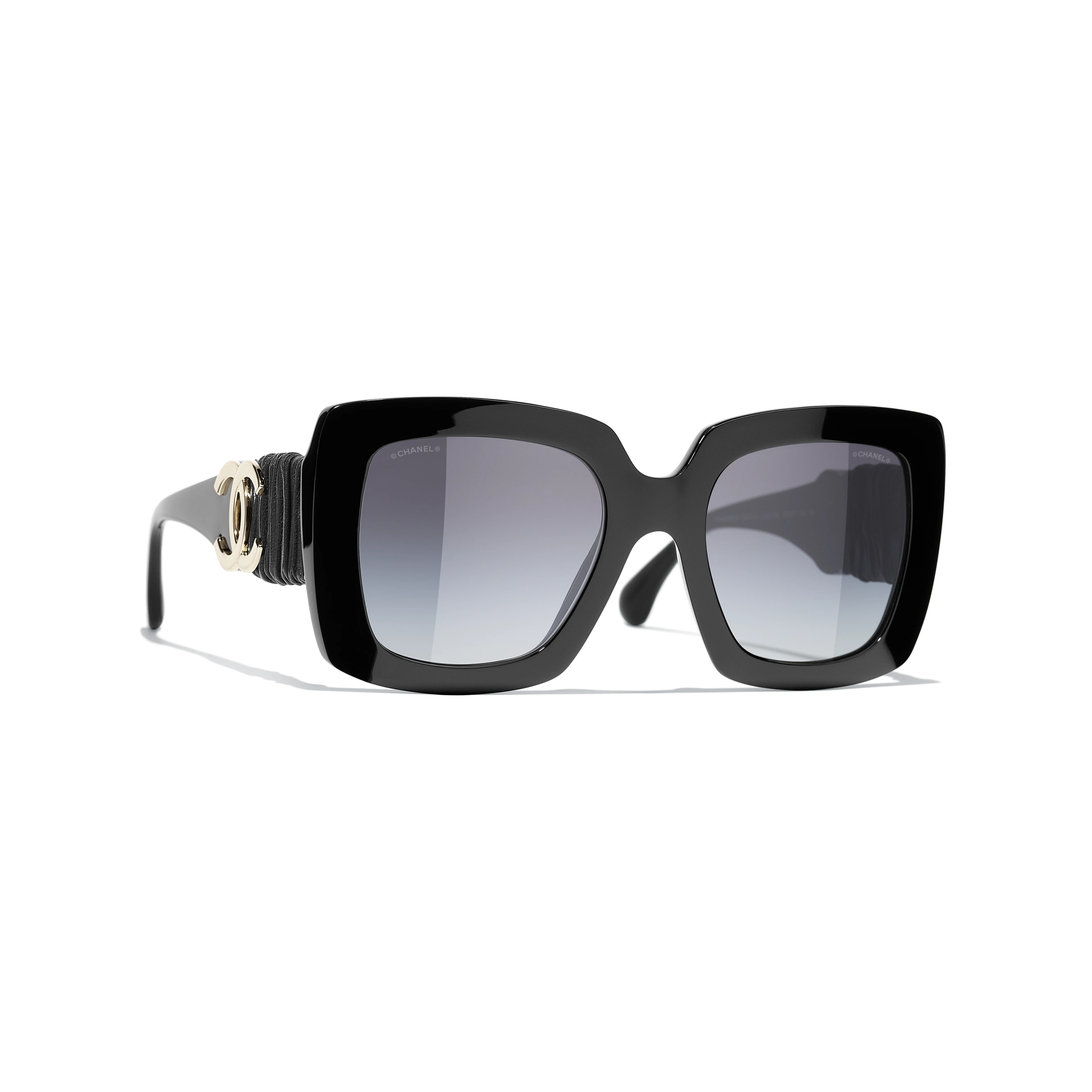 Sunglasses: Square Sunglasses, acetate & calfskin — Fashion | CHANEL | Chanel, Inc. (US)