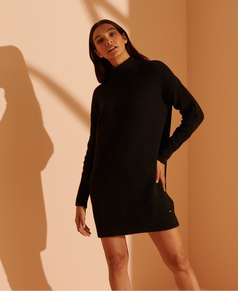 Womens - Hailey Knitted Dress in Black | Superdry | Superdry (UK)