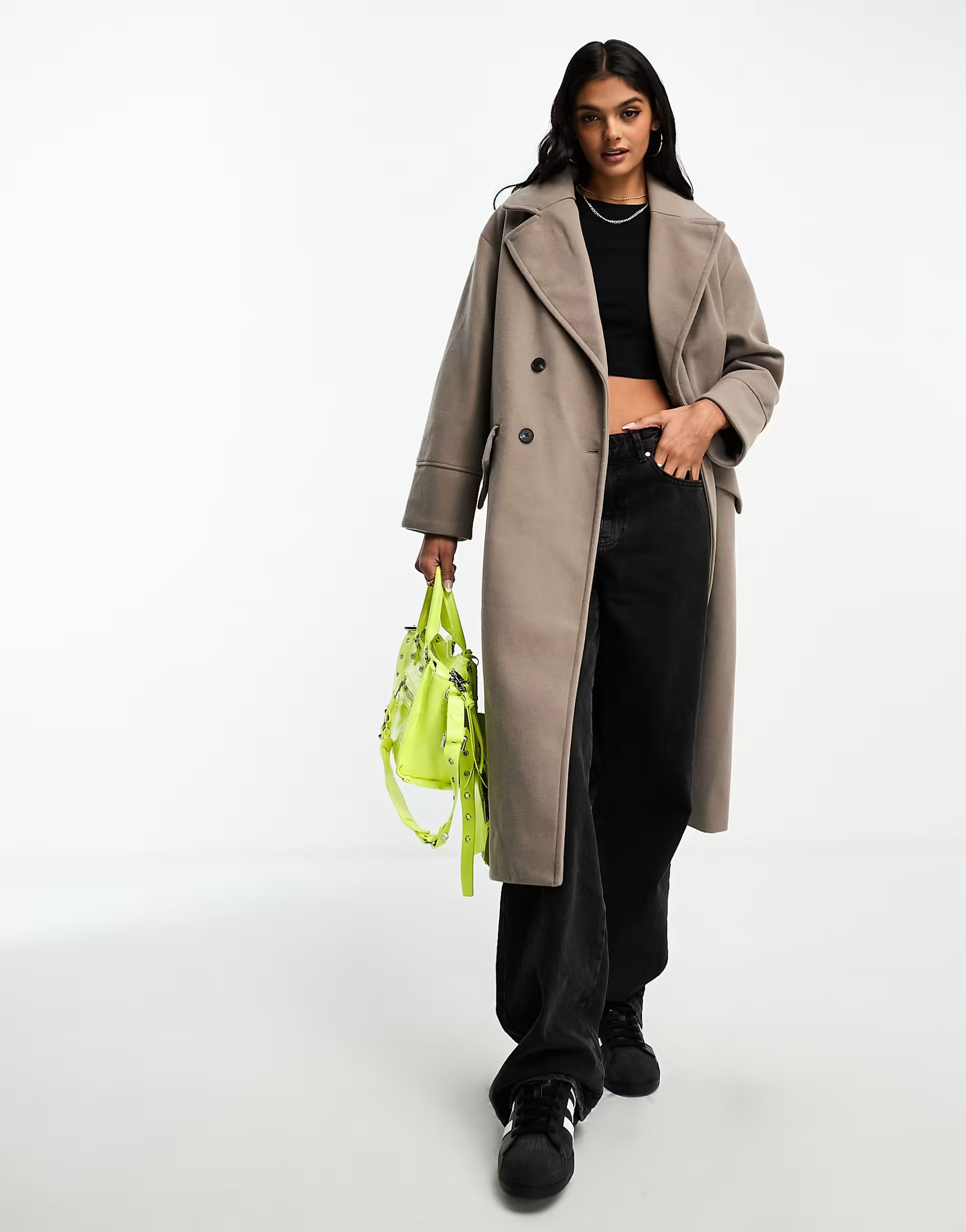 Stradivarius oversized tailored coat in brown | ASOS (Global)