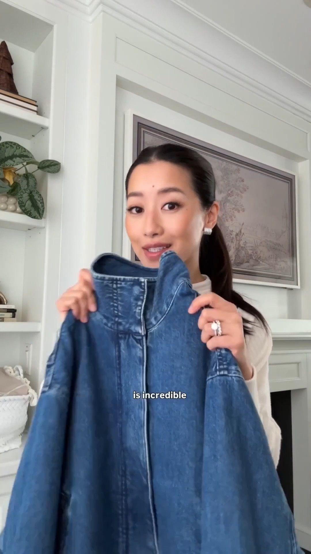 Jacket back in stock! 
• Denim jacket xxs. Relaxed fit, shorter length. I tuck the drawstring tail inside the inner pocket. 
• Aritzia lodge pants 2XS regular that I hemmed (I have other colors in 2XS Short. The short length is just hard to find in stock!) Pull on elastic waist, wrinkle resistant, and beautiful drape. 
• soft mock neck Dolman Top xxs, I’ve had this for a while and I wash it machine cold inside out in a mesh bag, and air dry just Iike my sweaters. 
• Anthropologie woven shoulder bag 
• Heaven Mayhem earrings 
• Madewell ankle boots 5.5

#LTKPetite #LTKSeasonal #LTKootd