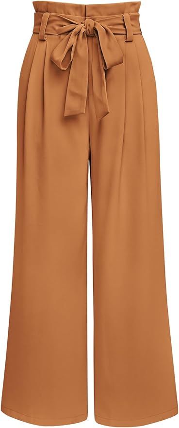 LILLUSORY Wide Leg Dress Pants Women's Paperbag High Waisted Business Casual Trousers with Remova... | Amazon (US)