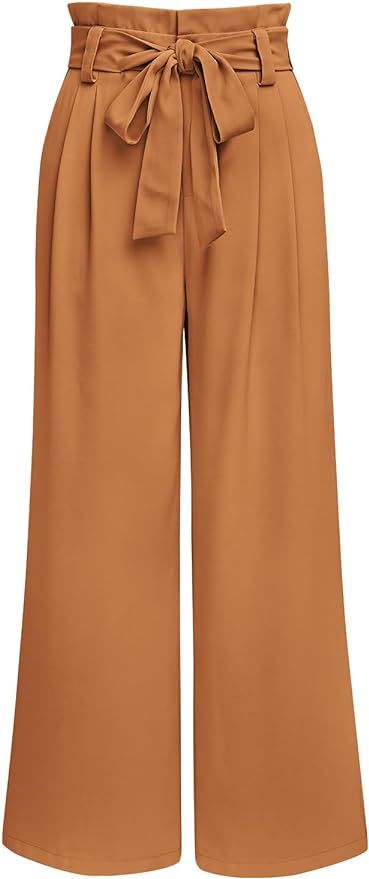 LILLUSORY Wide Leg Dress Pants Women's Paperbag High Waisted Business Casual Trousers with Remova... | Amazon (US)