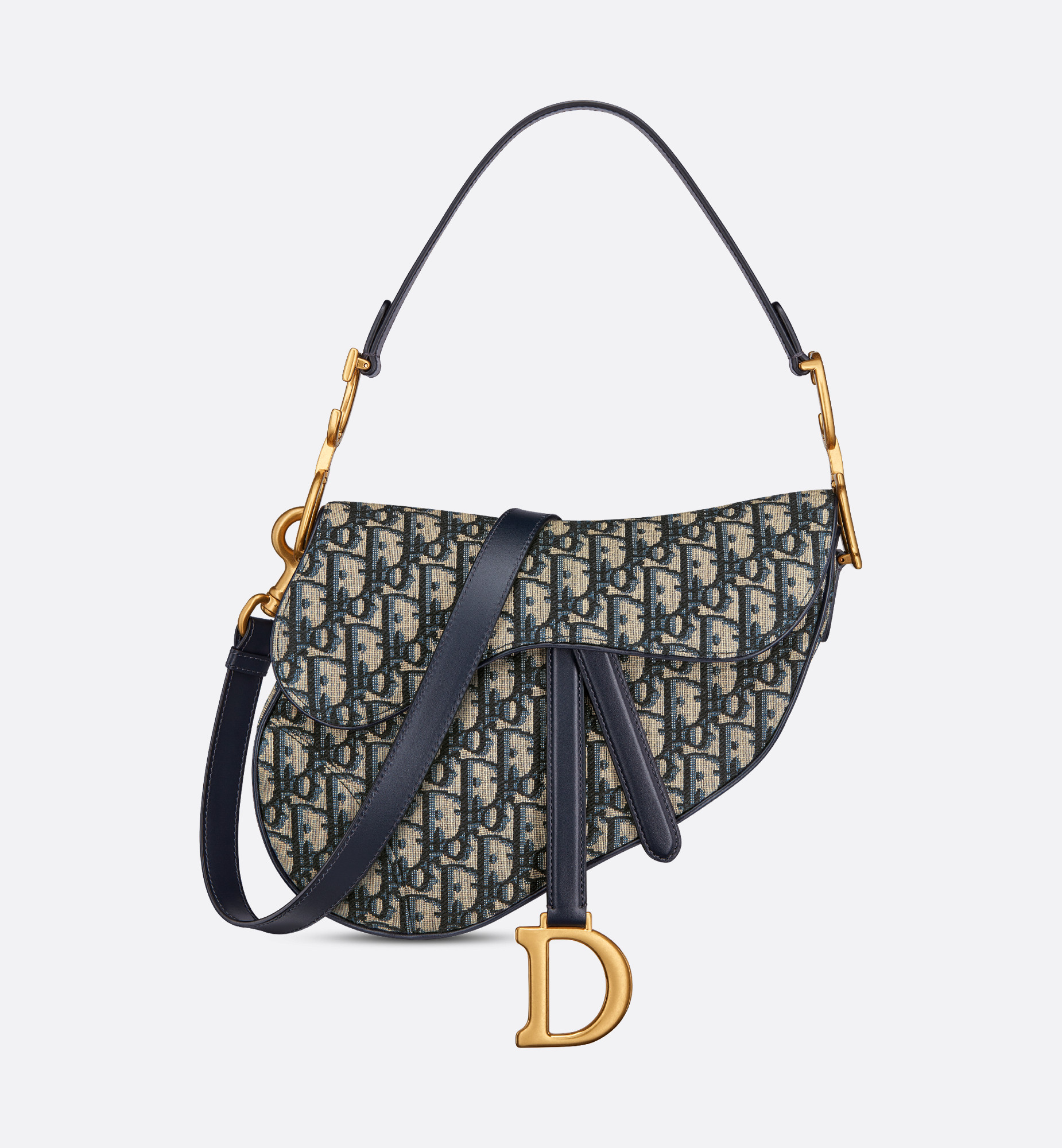 Saddle Bag with Strap Blue Dior Oblique Jacquard | DIOR | Christian Dior Parfums UK