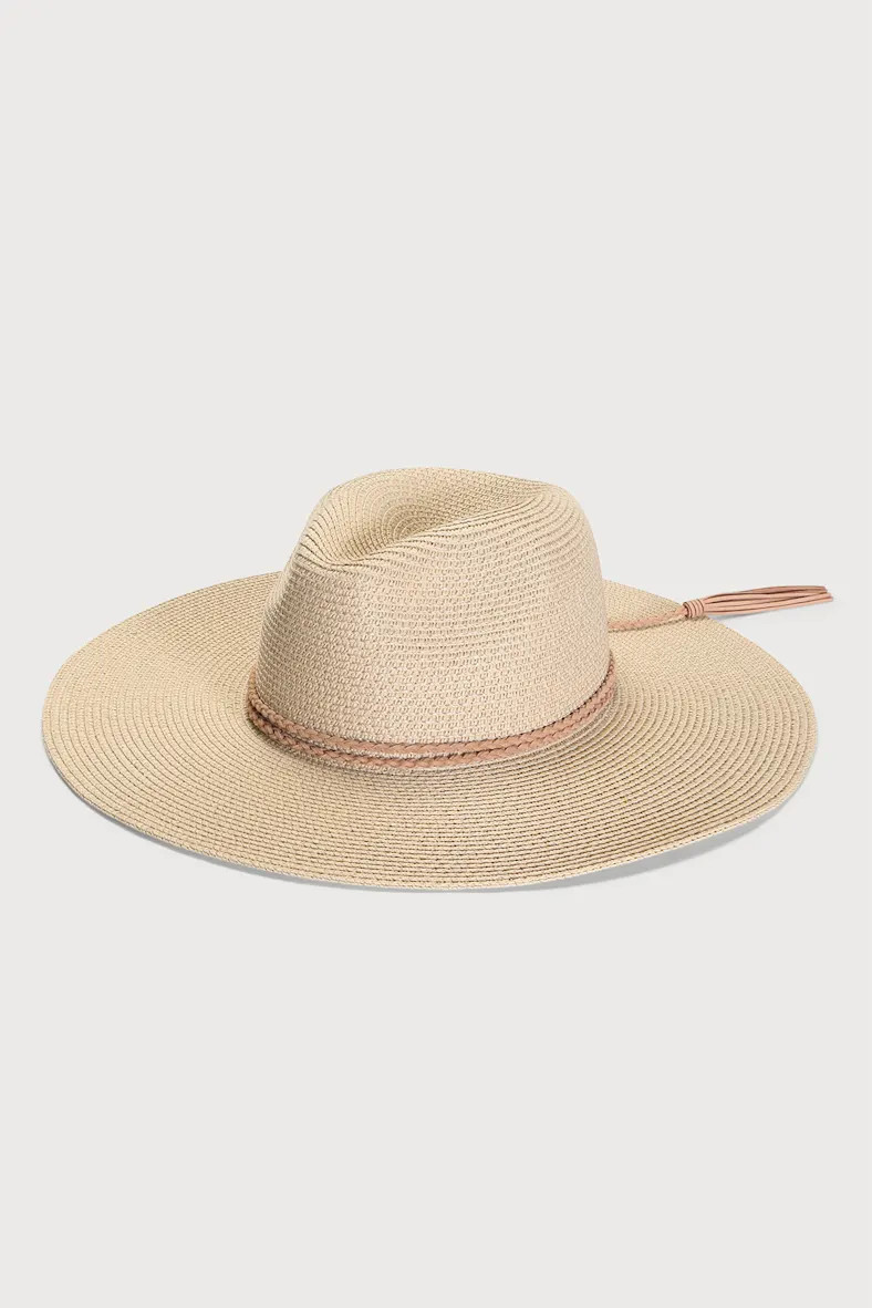Sun Type of Wonderful Natural Shimmery Straw Fedora Hat | Lulus