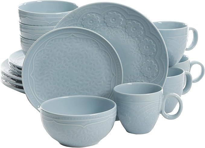 Gibson Elite Alemany 16 Piece Dinnerware Set, Aqua | Amazon (US)