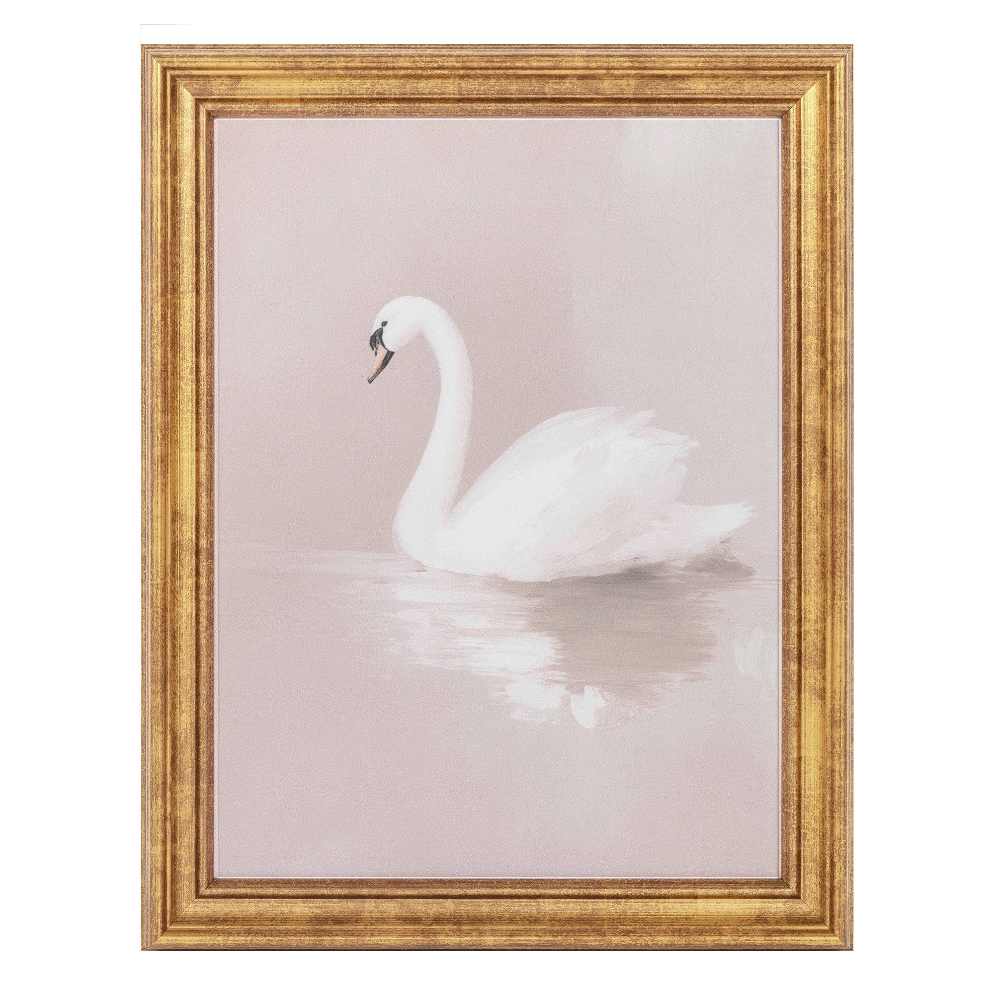 My Texas House Floating Swan Pink 11" x 14" Coastal Framed Wall Art | Walmart (US)
