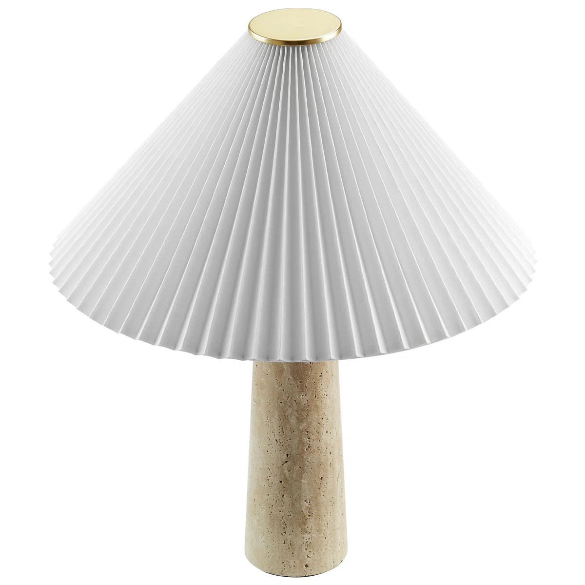 Modway Cove Travertine Table Lamp With Pleated Shade In Travertine | Wayfair | Wayfair North America