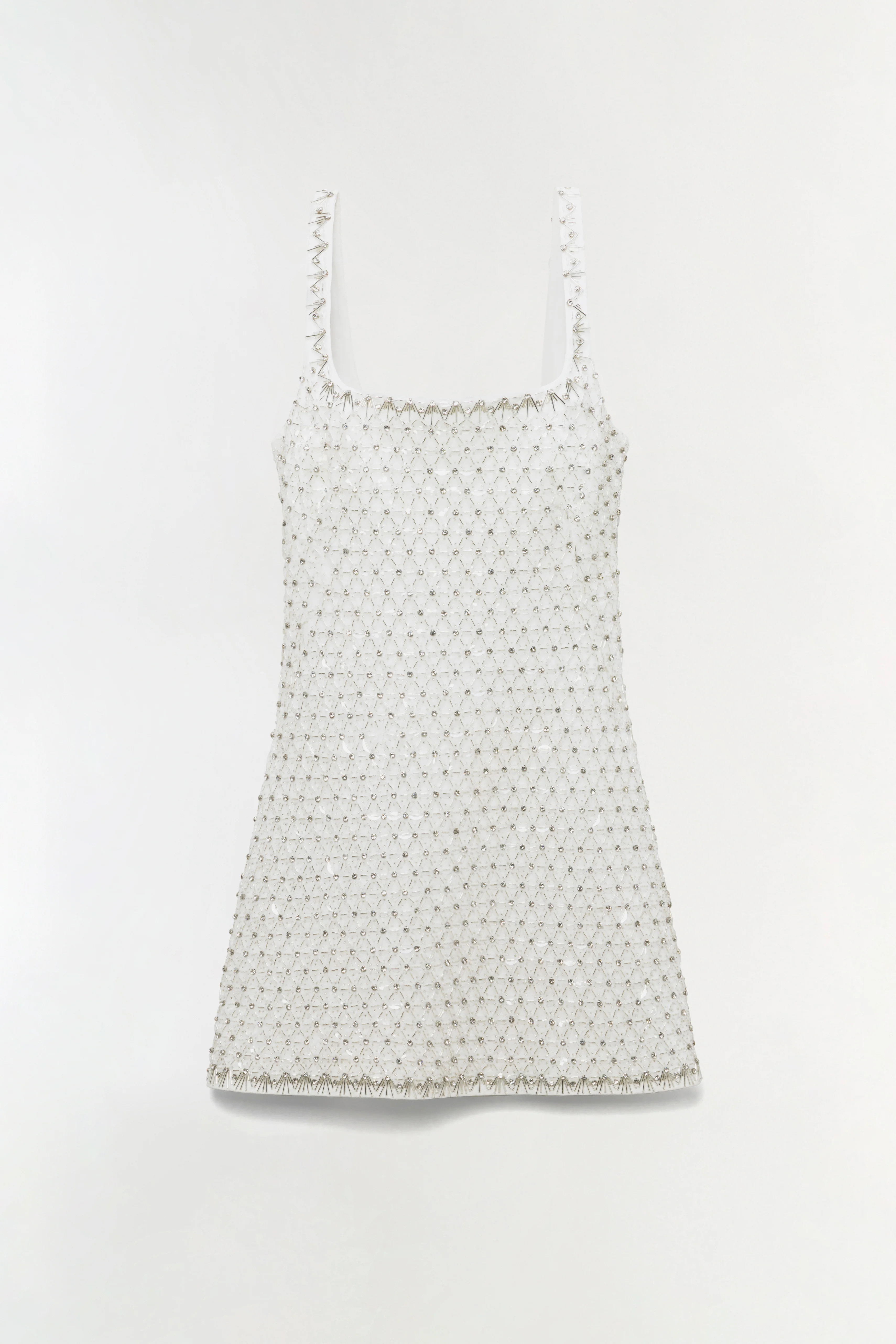 SIMKHAI Women's Ziva Embellished Mini Dress in White, Size 0 | Simkhai