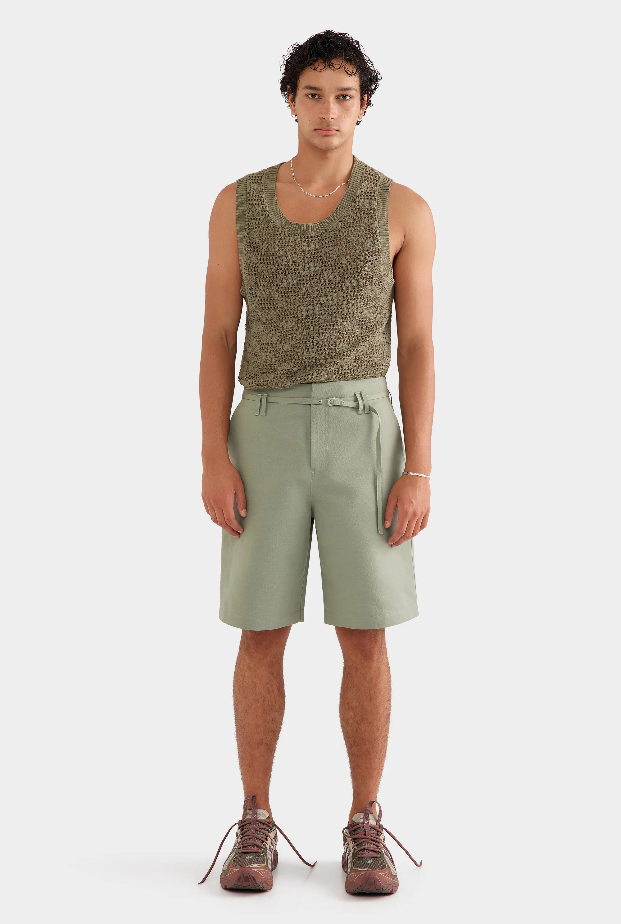 Cotton Twill Belt Detail Short | Venroy AU