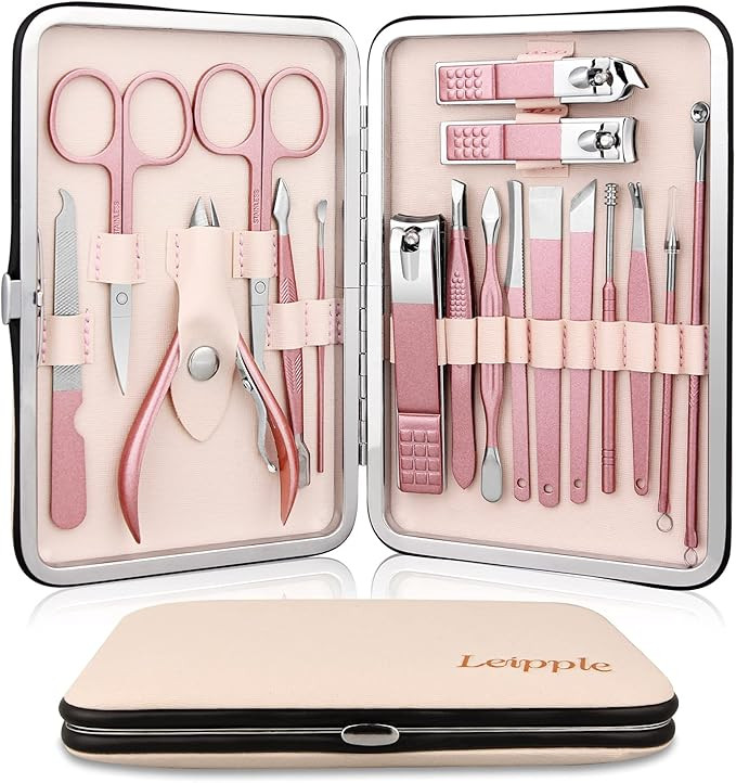 Manicure Set Professional Pedicure Nail Clippers Kit - 18 pcs Nail Care Tools - Grooming Kit with... | Amazon (UK)