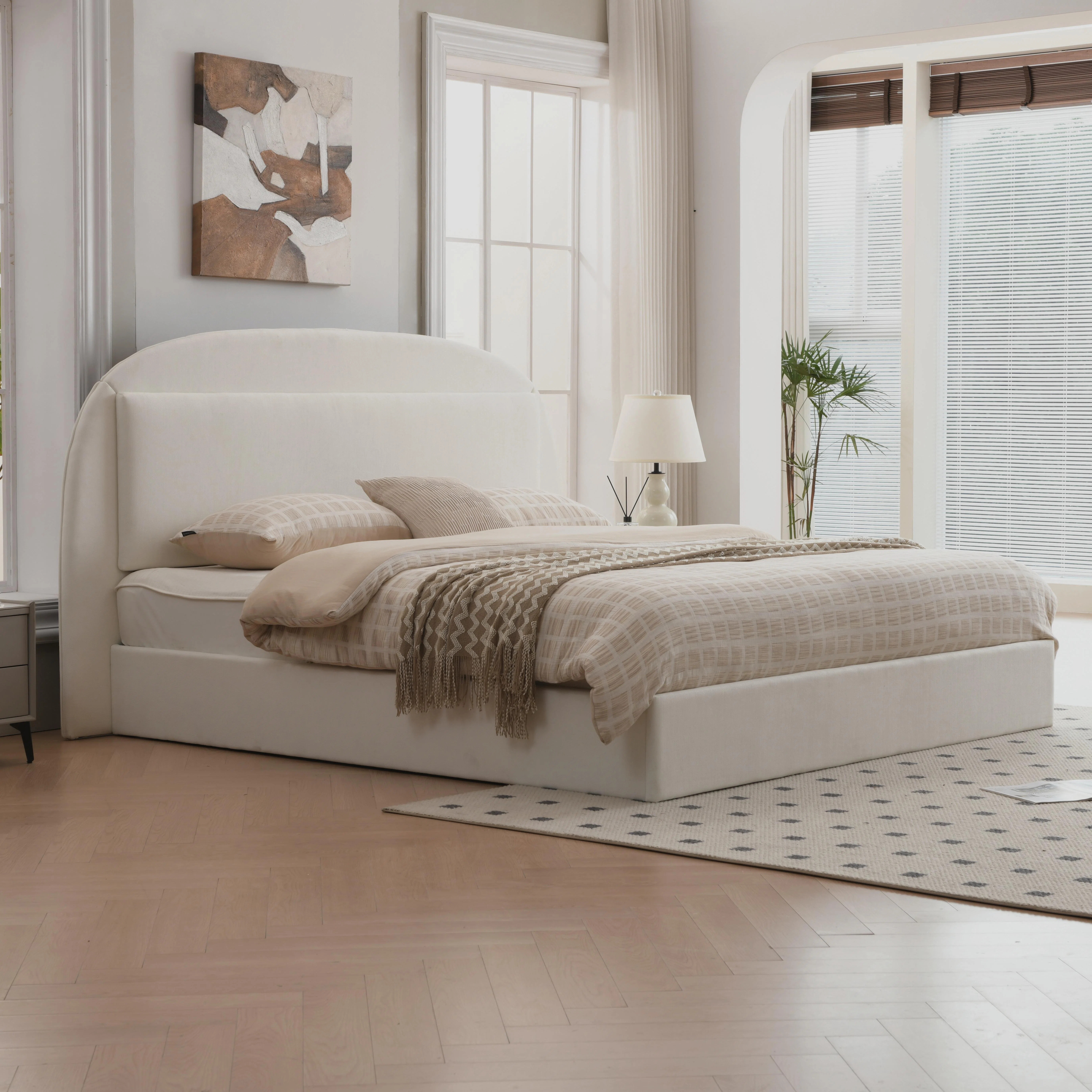 Theodore Hydraulic Lift  Up Storage Upholstered Bed | Wayfair North America