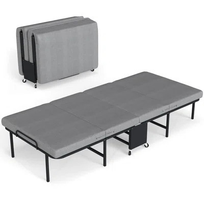 Berus Folding Bed with Mattress for Adults, Twin Size, Portable Foldable Roll Away Bed on Wheels, Memory Foam Mattress and Super Strong Frame, Space S | Wayfair North America
