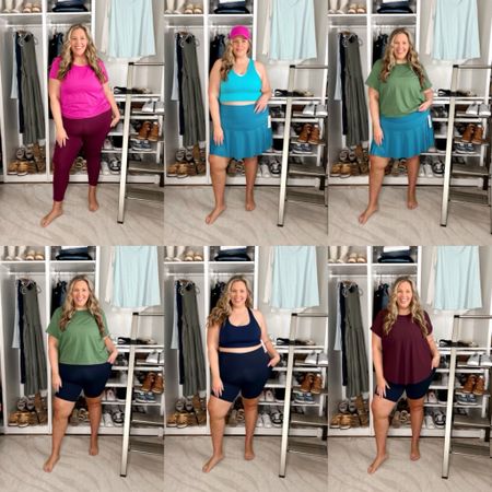Plus Size Athleta Haul! I wear a 2X in all of these except for the 15 inch skort, it’s too large around my waist and too long so I’m sizing down to a 1X! These bike shorts and leggings are the best I have ever worn and do not ride up, neither does the skort!

#LTKplussize #LTKActive #LTKSeasonal