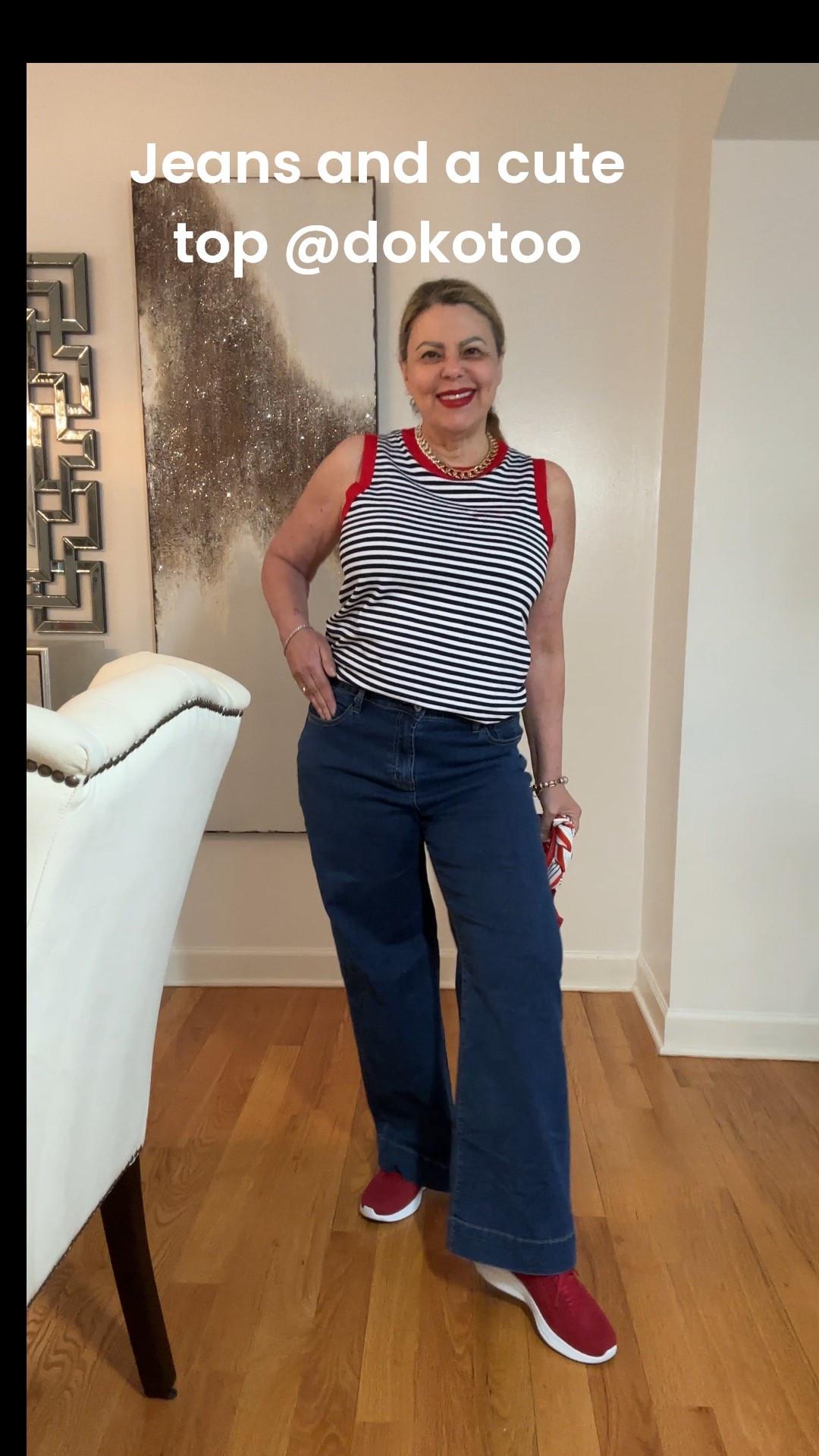  I’m loving this nautical striped top, and it looks amazing with these super comfy jeans. Both are made from quality materials, so you can feel as good as you look! 😊 
#fashionblogger #ootd #fashioninspo #chicagofashioncontentcreator
#dokotoofashion
#dokotoogirls
#amazonmusthaves
#dokotoo