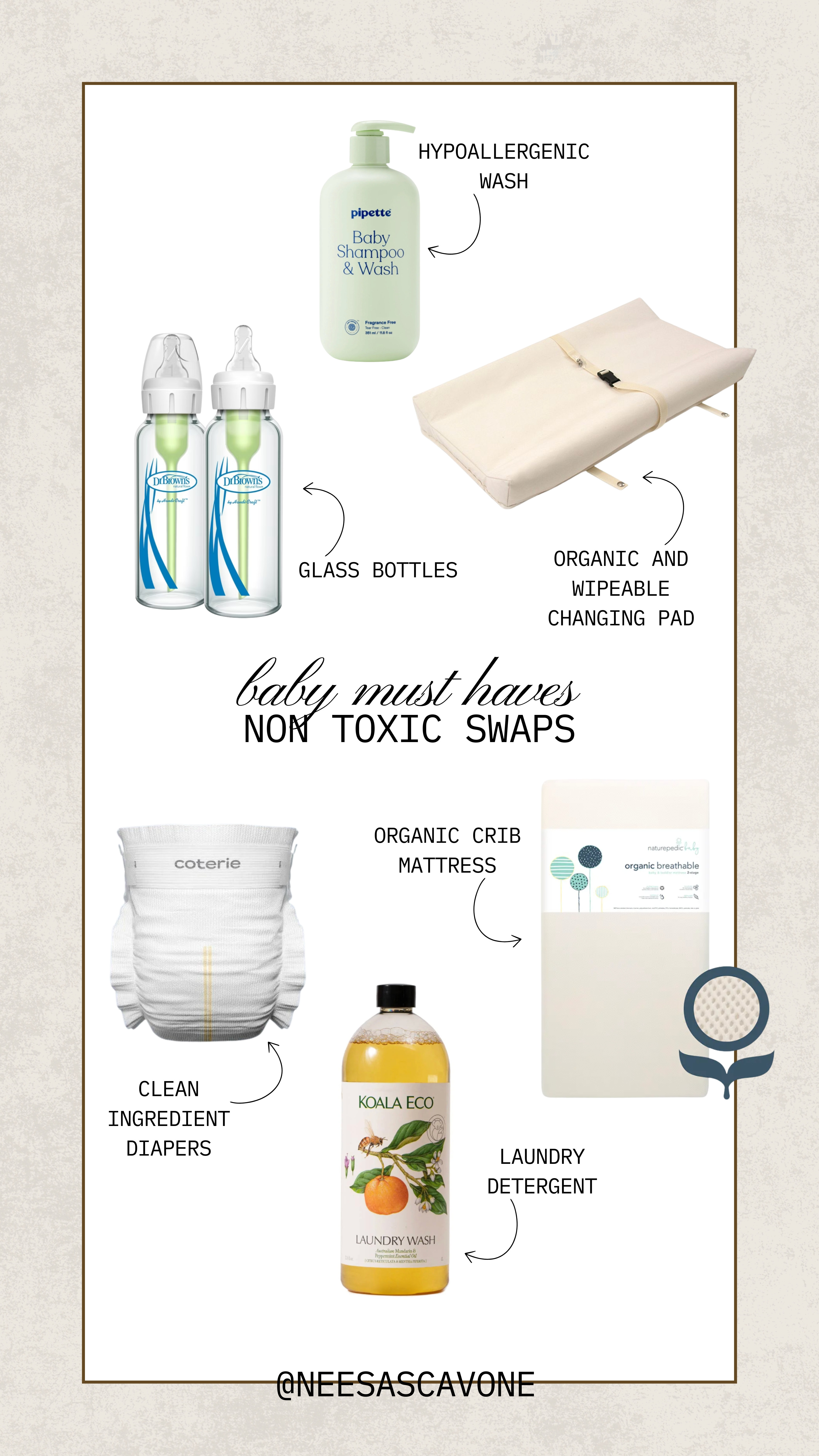 Baby must-haves, but make them non-toxic swaps 🤍 When it comes to newborn essentials, I always focus on cleaner ingredients, low-tox materials, and products that actually hold up to real life. From glass baby bottles and hypoallergenic baby wash, to clean ingredient diapers, an organic crib mattress, and a wipeable organic changing pad, these are the swaps I’d choose again and again for a safer nursery and peace of mind. Saving this list for future baby prep, registry ideas, or anyone wanting to reduce toxins without going extreme. All my favorite clean baby essentials are linked here for easy shopping.

#nontoxicbaby #cleanbabyproducts #babyregistrymusthaves #organicbaby #lowtoxliving #cleanlivingmama #nontoxicnursery #cleaningredientbaby #organicnursery #babyessentials #babyproducts #babyregistryideas #cleanhome #healthymama #motherhoodfavorites #ltkfinds #ltkhome #ltkbaby #ltkmama #nurseryinspo 

 

#LTKmomlife #LTKHome #LTKBaby
