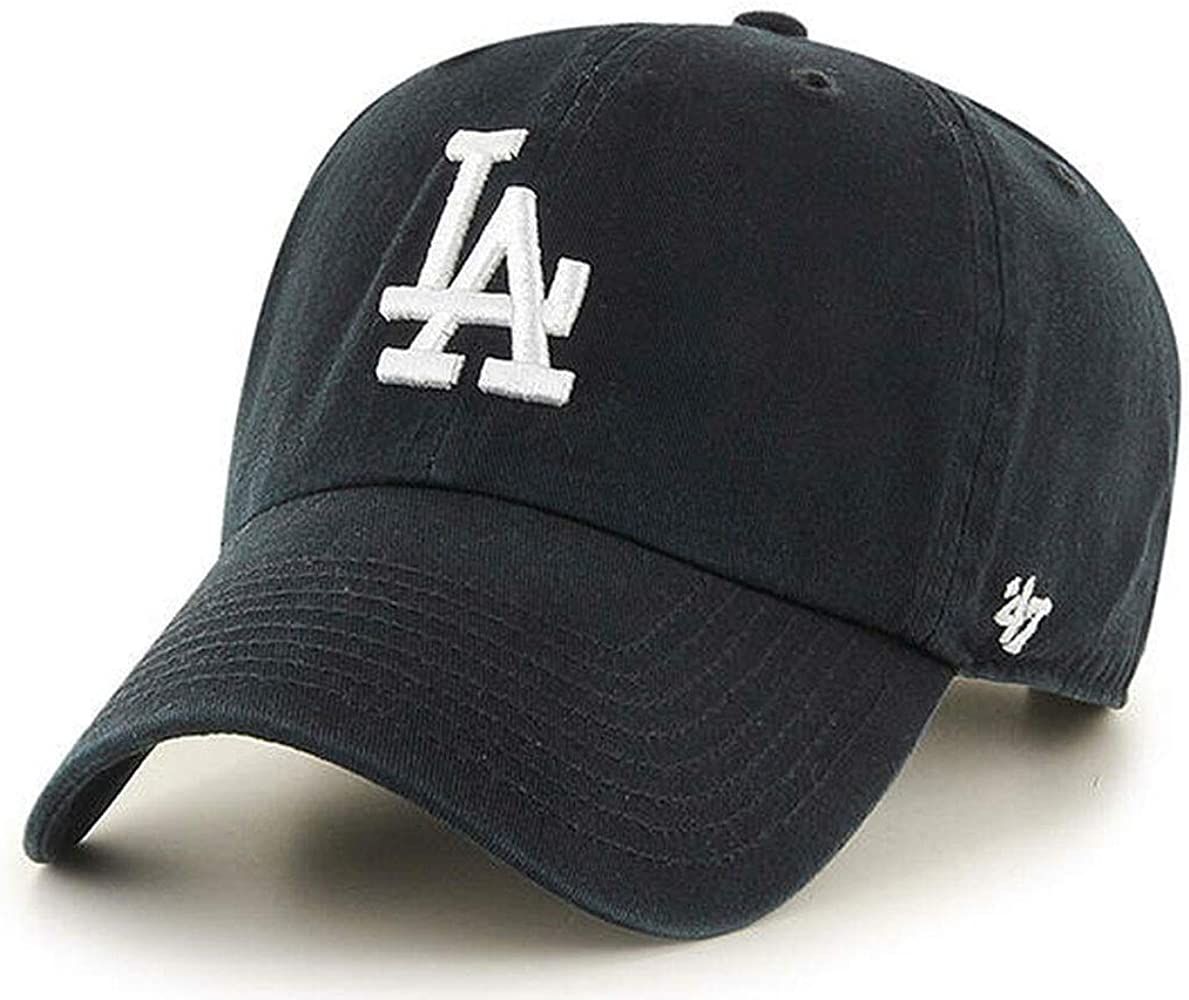 '47 MLB Black White Primary Logo Clean Up Adjustable Strap Hat Cap, Adult One Size Fits All | Amazon (US)