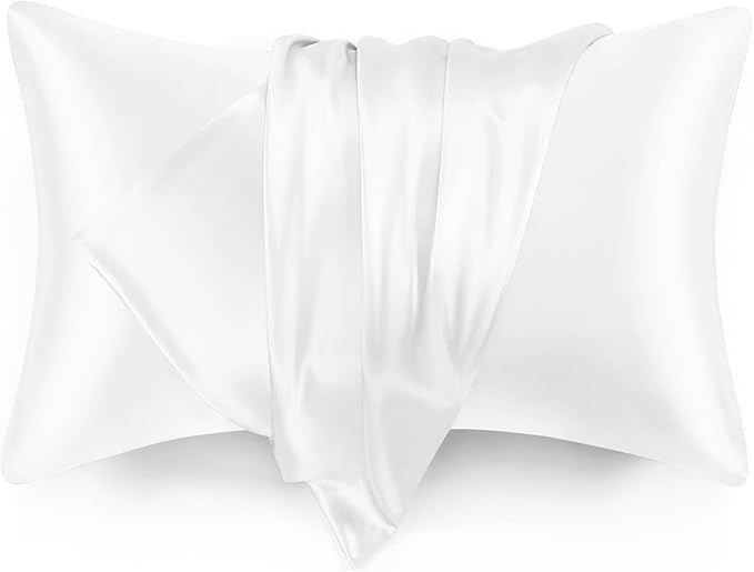 Love's cabin Silk Satin Pillowcase for Hair and Skin (Bleaching White, 20x30 inches) Slip Pillow ... | Amazon (US)
