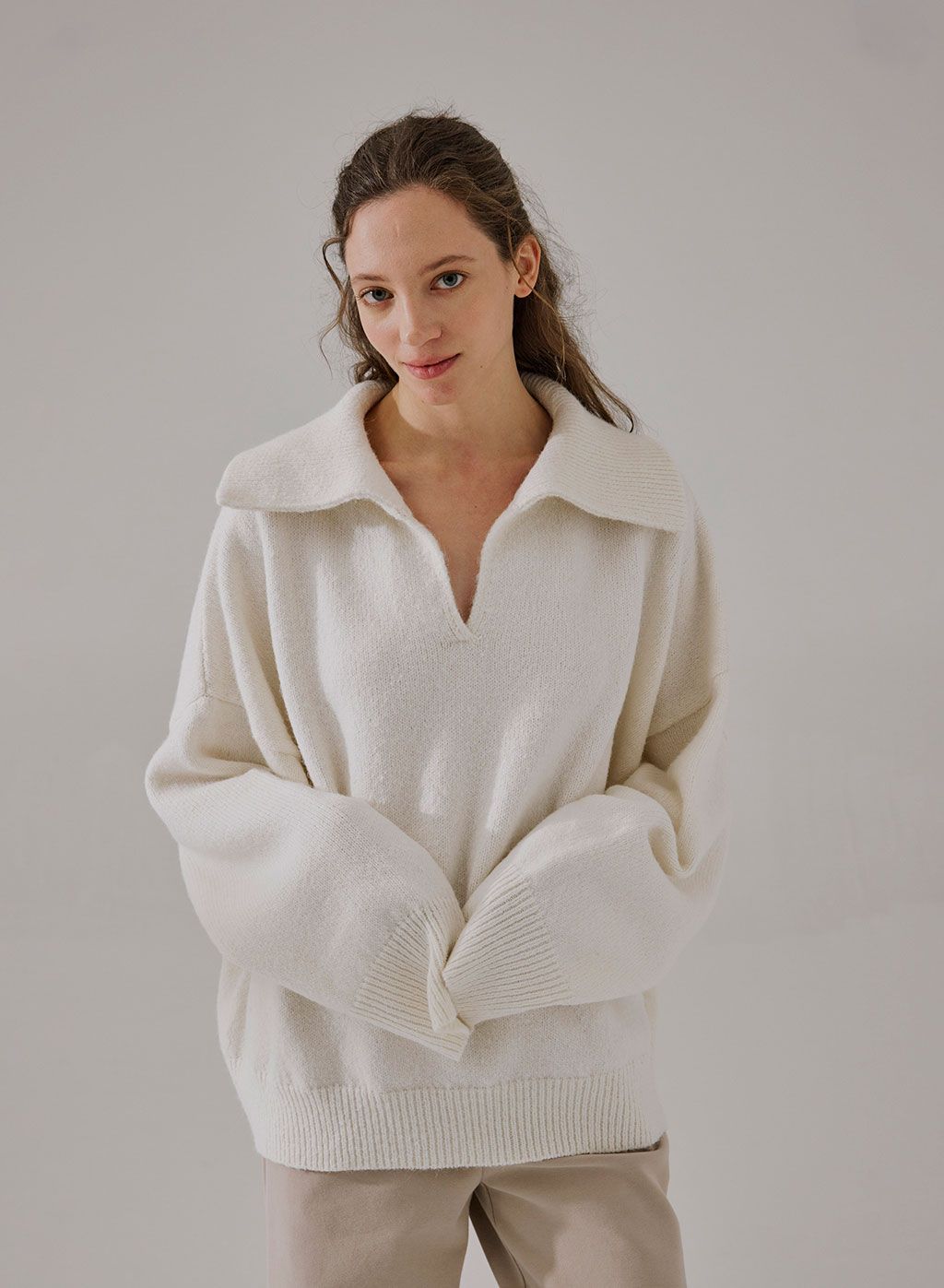 Polo-Collar Knitted Sweater | NAP Loungewear