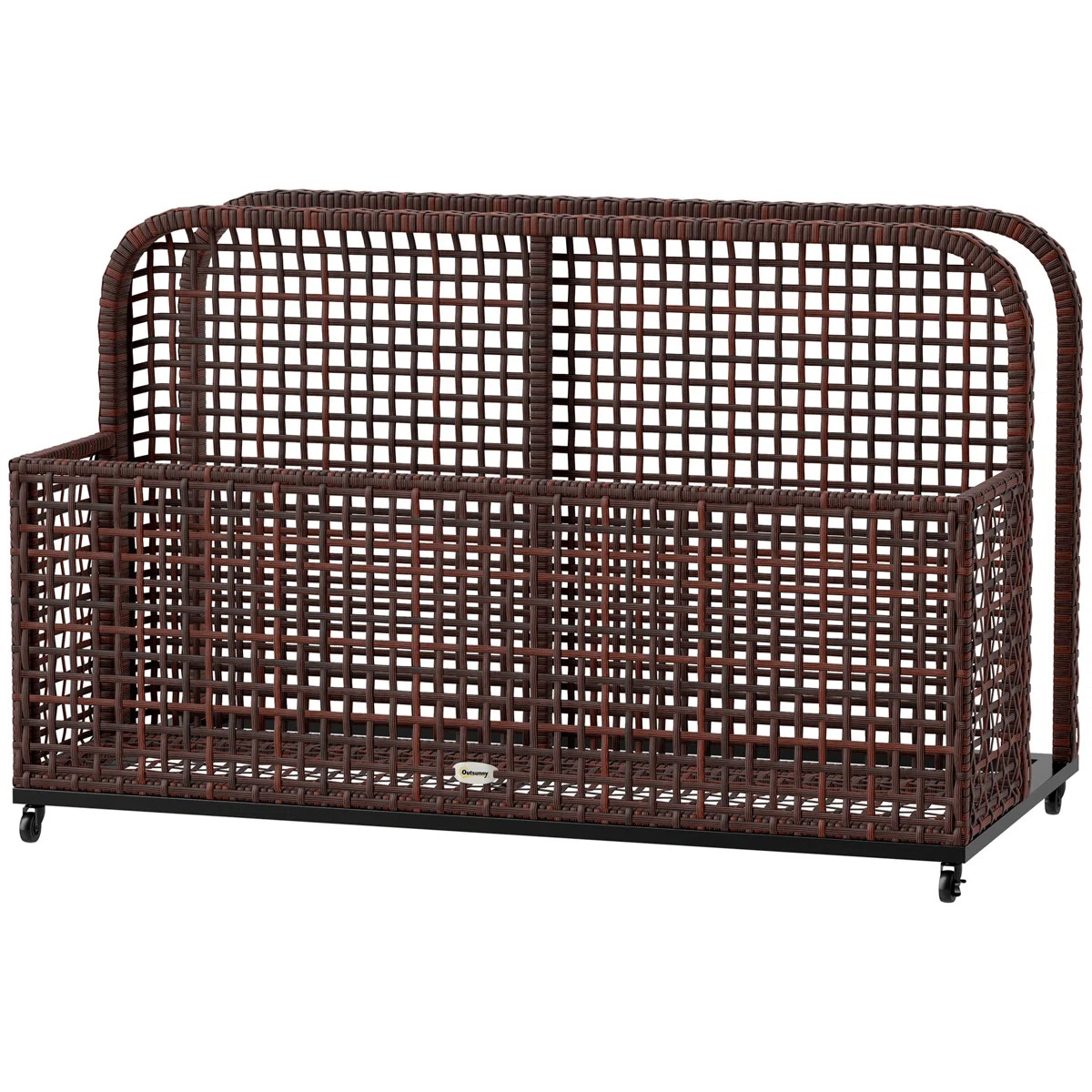 Pool Float Storage, Pool Caddy, With Wheels, 43.25" L X 22.5" W X 28" H, Brown | Wayfair North America