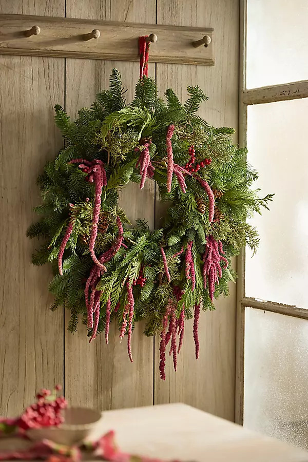 Fresh Evergreen + Amaranth Wreath