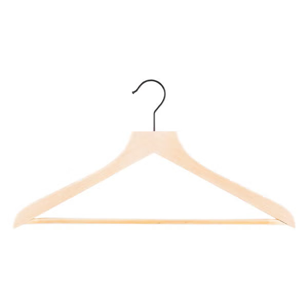 Wooden Shirt Hanger Ribbed Bar Lotus Pkg/6 | The Container Store