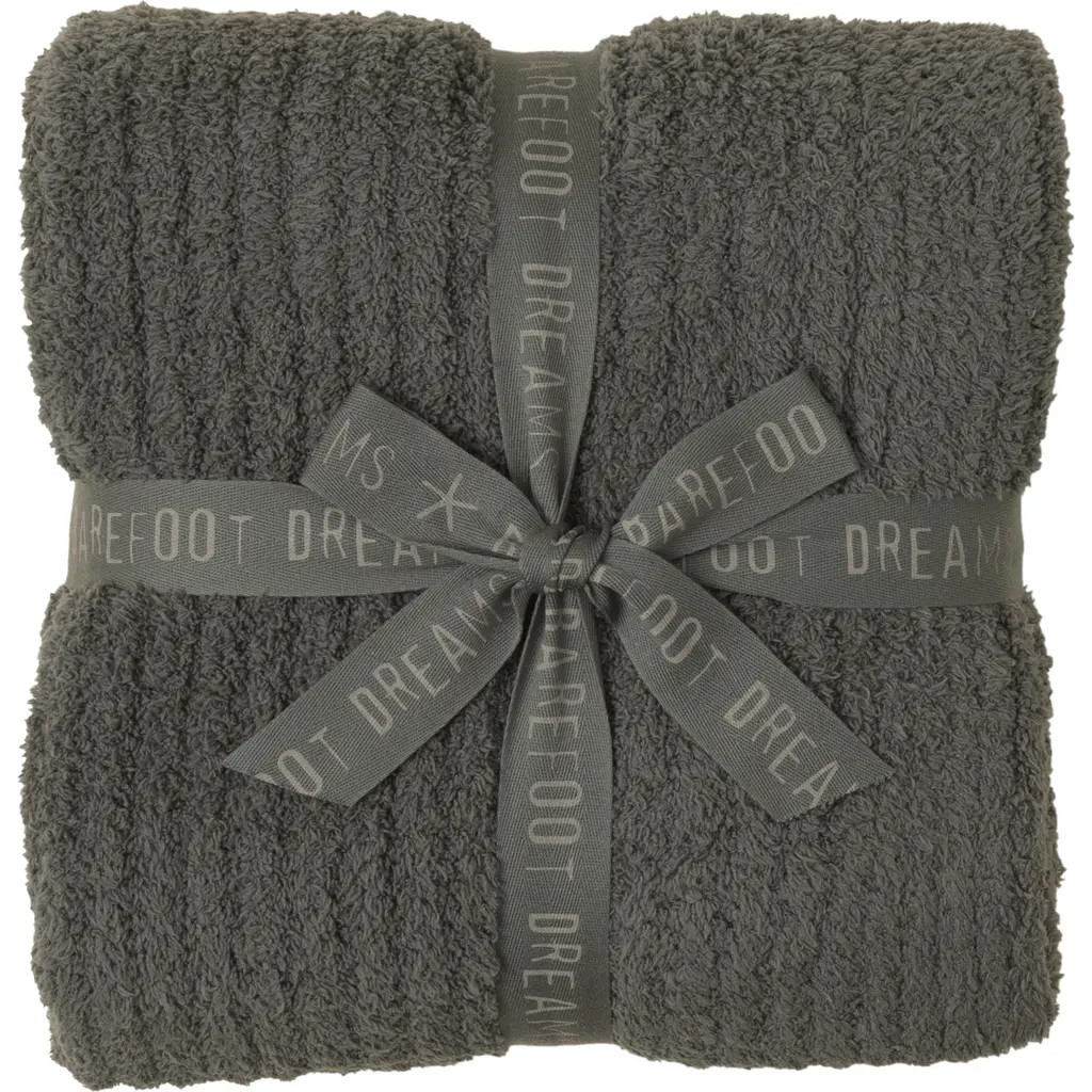 barefoot dreams CozyChic™ Rib Throw Blanket in Olive Branch at Nordstrom | Nordstrom