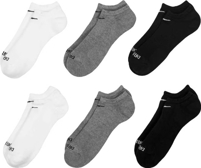 Unisex Everyday Plus Cushioned Training No-Show Socks 6 Pairs | Macy's