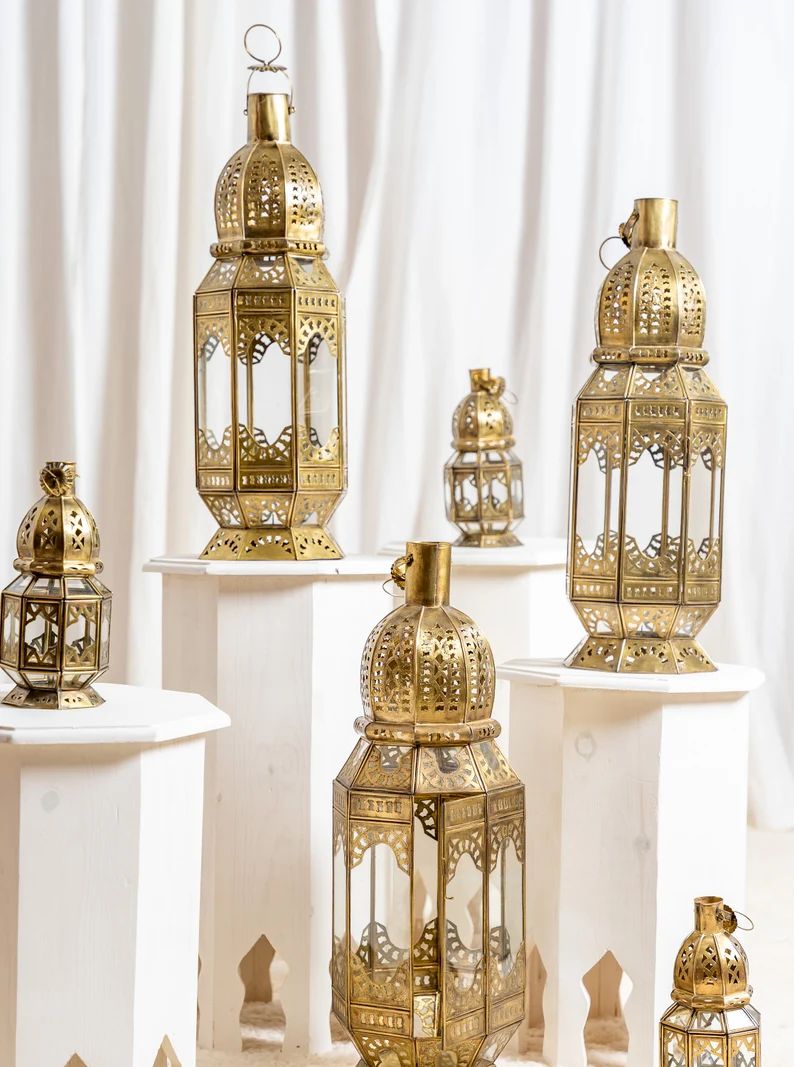 Moroccan Lantern Gold Lanterns Brass Decor | Etsy | Etsy (US)