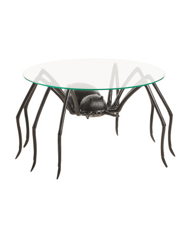 19in Spider Table With Glass Tabletop | Marshalls