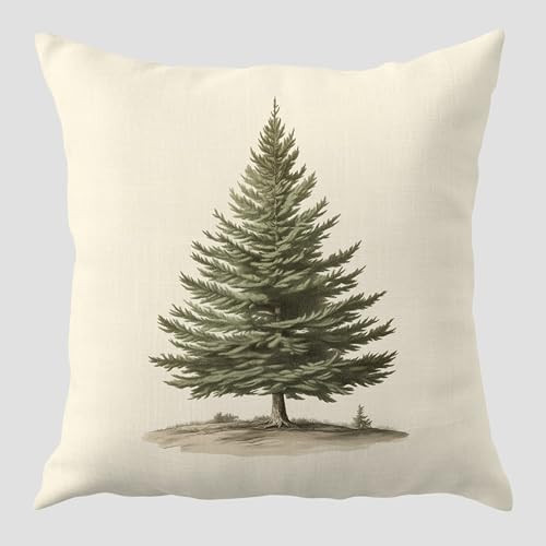 Vintage Christmas Tree Pillow Covers 18x18, Farmhouse Christmas Decor, Rustic Winter Holiday Xmas... | Amazon (US)