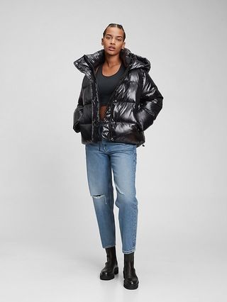 100% Recycled Polyester Heavyweight Cropped Puffer Jacket | Gap (US)