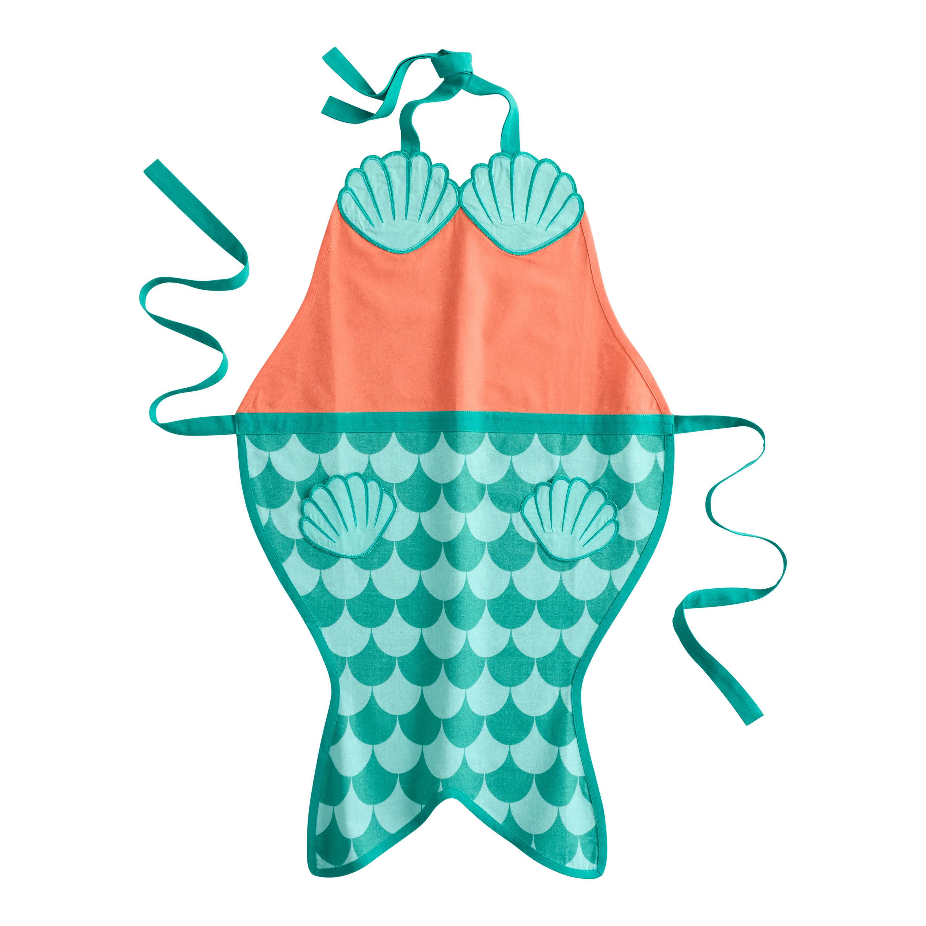 Teal and Coral Mermaid Figural Apron | World Market