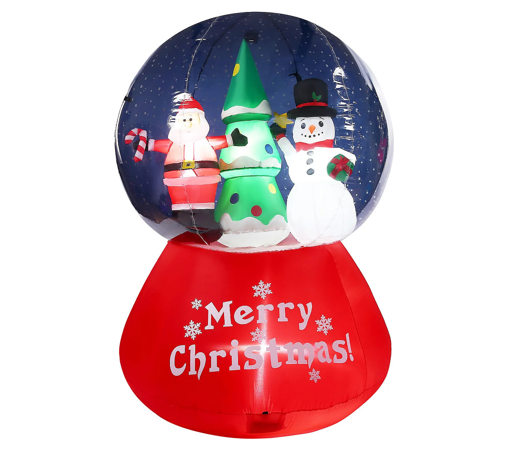 Fraser Hill Farm 6"" Tall Prelit Santa and Snowm an Snow Globe | QVC