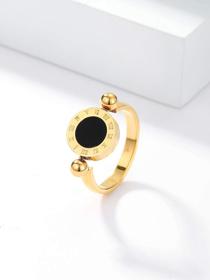 Roman Numerals Detail Round Decor Ring | SHEIN USA | SHEIN
