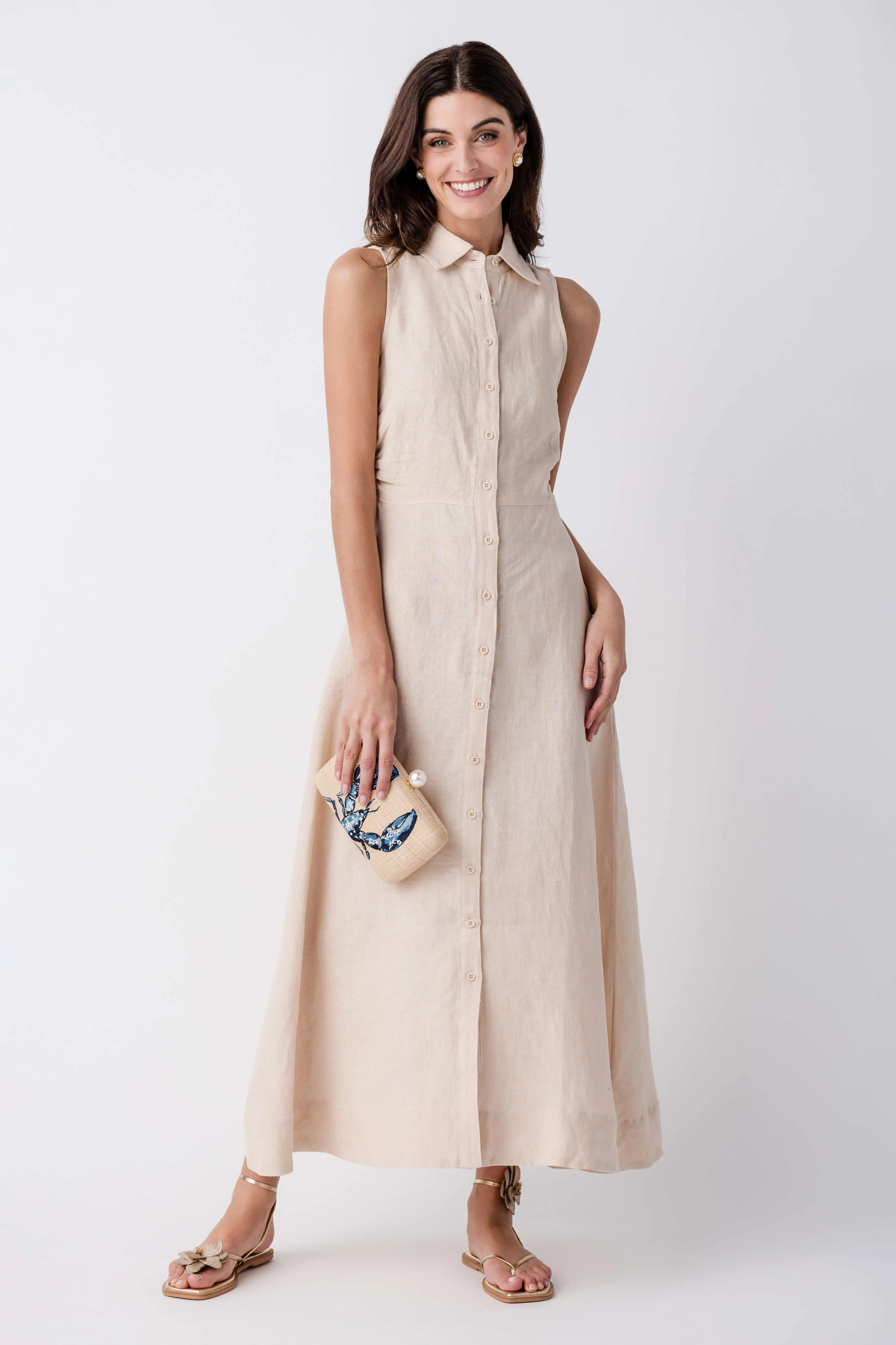 Olivaceous Aimme Linen Maxi Dress | Social Threads