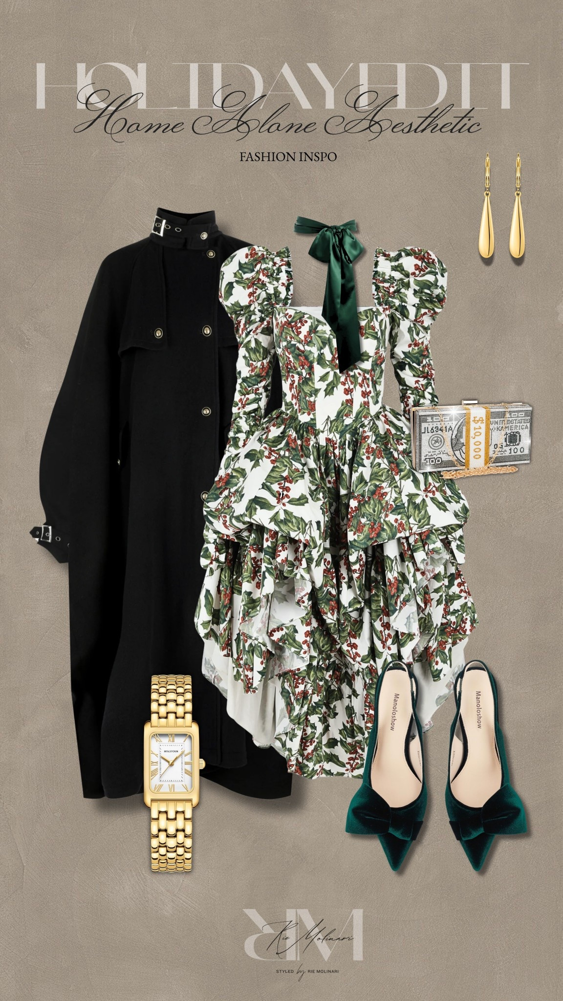 Home Alone Aesthetic — Holiday Party Edit

A holiday outfit inspired by the queen of elegant chaos herself—Kate McCallister. The energy is luxe, composed, and just dramatic enough.

🎀 Holly-print dress with show-stopping ruffles
🖤 Chic structured coat for that “airport-in-a-rush but still together” moment
💚 Velvet bow heels that feel classic holiday feminine
💎 Gold accents for that refined, Upper-West-Side glamour
💰 Statement clutch that totally gives “Is that a real Rolex?” vibes

It’s festive, polished, and deliciously nostalgic—perfect for holiday parties, hosted dinners, and those “family photo but fashionable” moments.

#HomeAloneAesthetic #KateMcCallisterEnergy #HolidayOutfitInspo #ChristmasPartyLook #FestiveFashionEdit #SeasonalStyle #VelvetVibes #HolidayChic #HolidayWardrobeFavorites

#LTKootd #LTKHoliday #LTKSeasonal