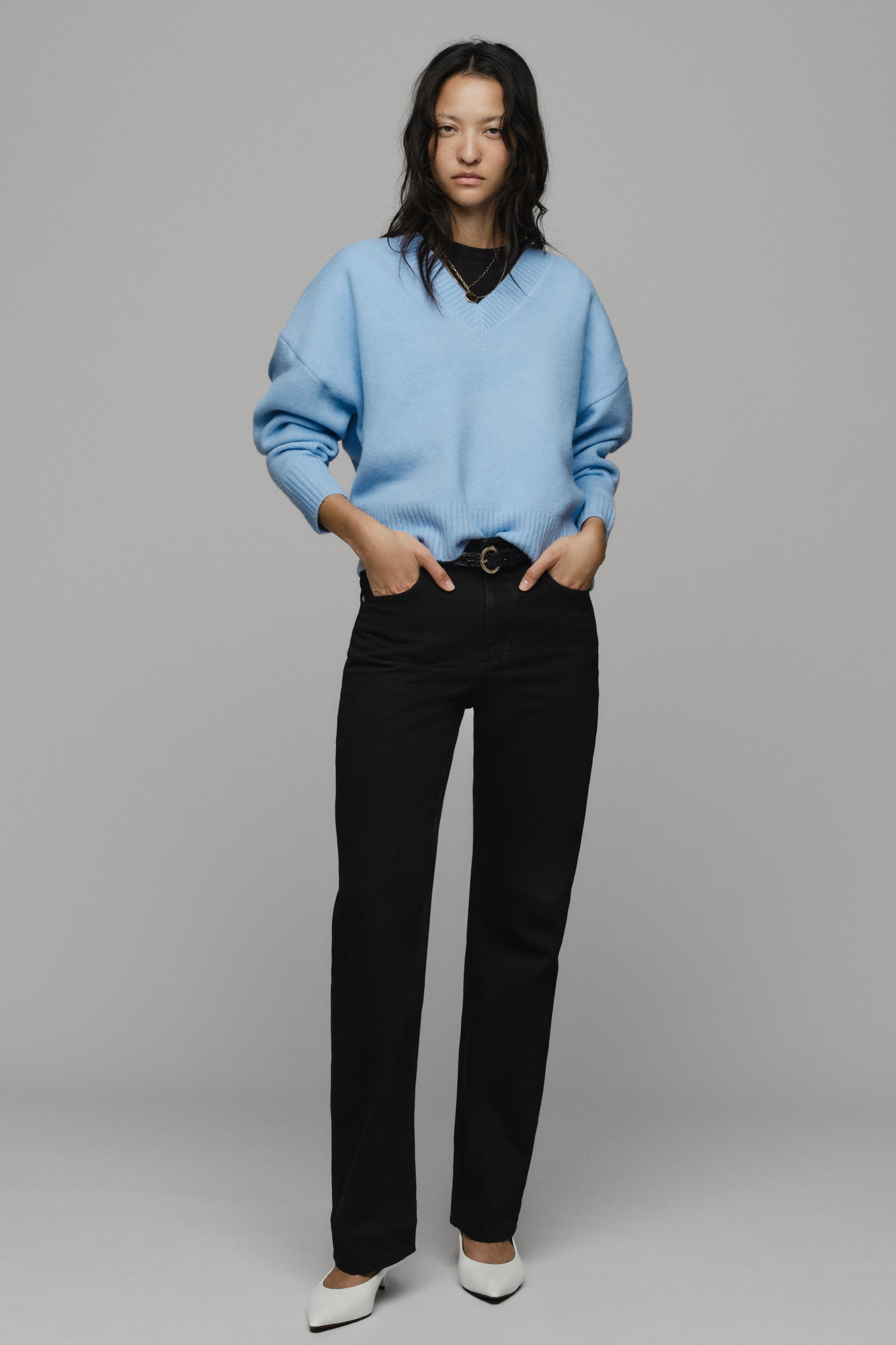 Zara - Soft-Knit Jumper - Pastel Blue - Xs - Woman | Zara US