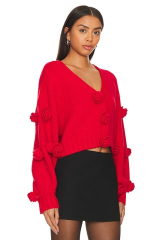 For Love & Lemons Scarlett Cardigan in Red from Revolve.com | Revolve Clothing (Global)