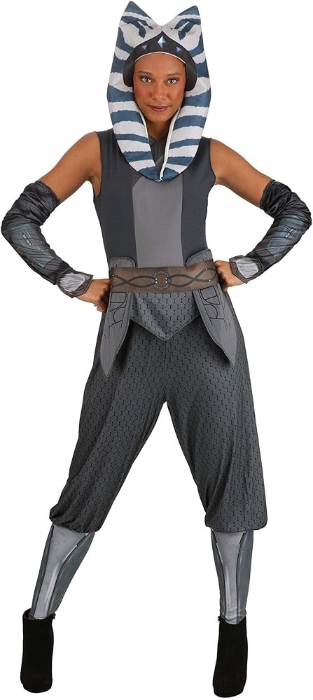 STAR WARS Ahsoka Tano Official Adult Halloween Costume - Jumpsuit with Waist Belt, Armbands, and ... | Amazon (US)
