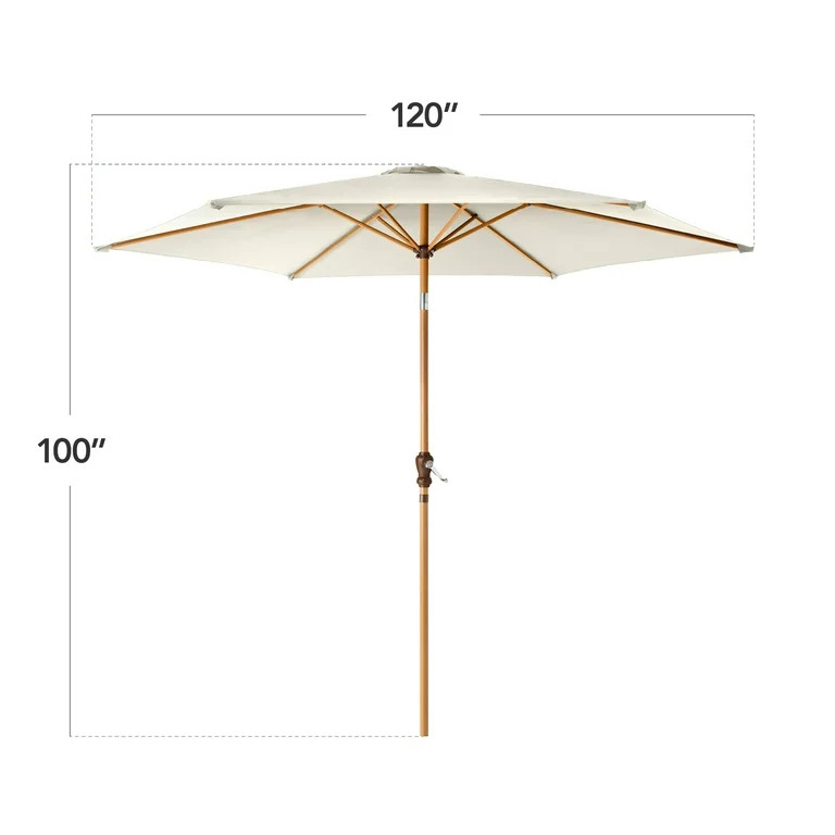 Best Choice Products 10ft Outdoor Woodgrain Pattern Steel Market Patio Umbrella w/ Crank, Tilt - ... | Walmart (US)