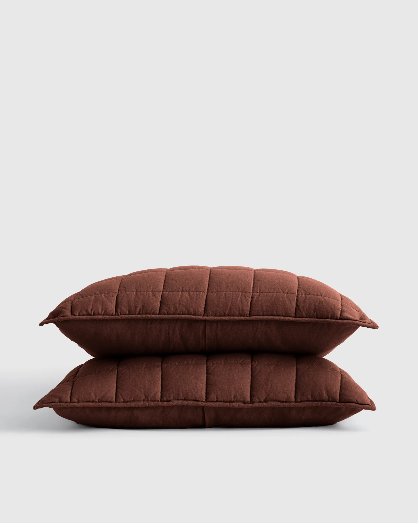 European Linen Box Quilted Sham Set in Bordeaux | Quince