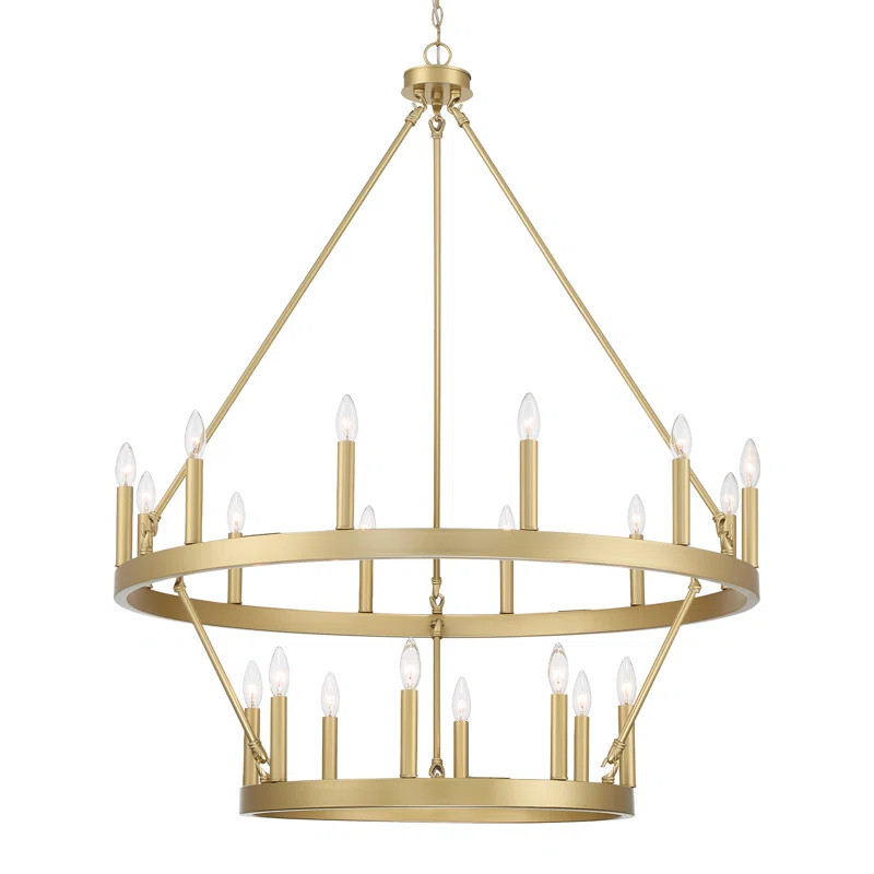 Finchley 20 - Light Dimmable Wagon Wheel Chandelier | Wayfair North America