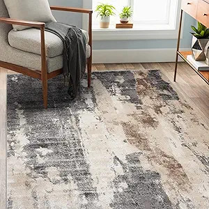 LUXE WEAVERS Euston Collection Gray-Gray 5x7 Modern Abstract Area Rug | Amazon (US)